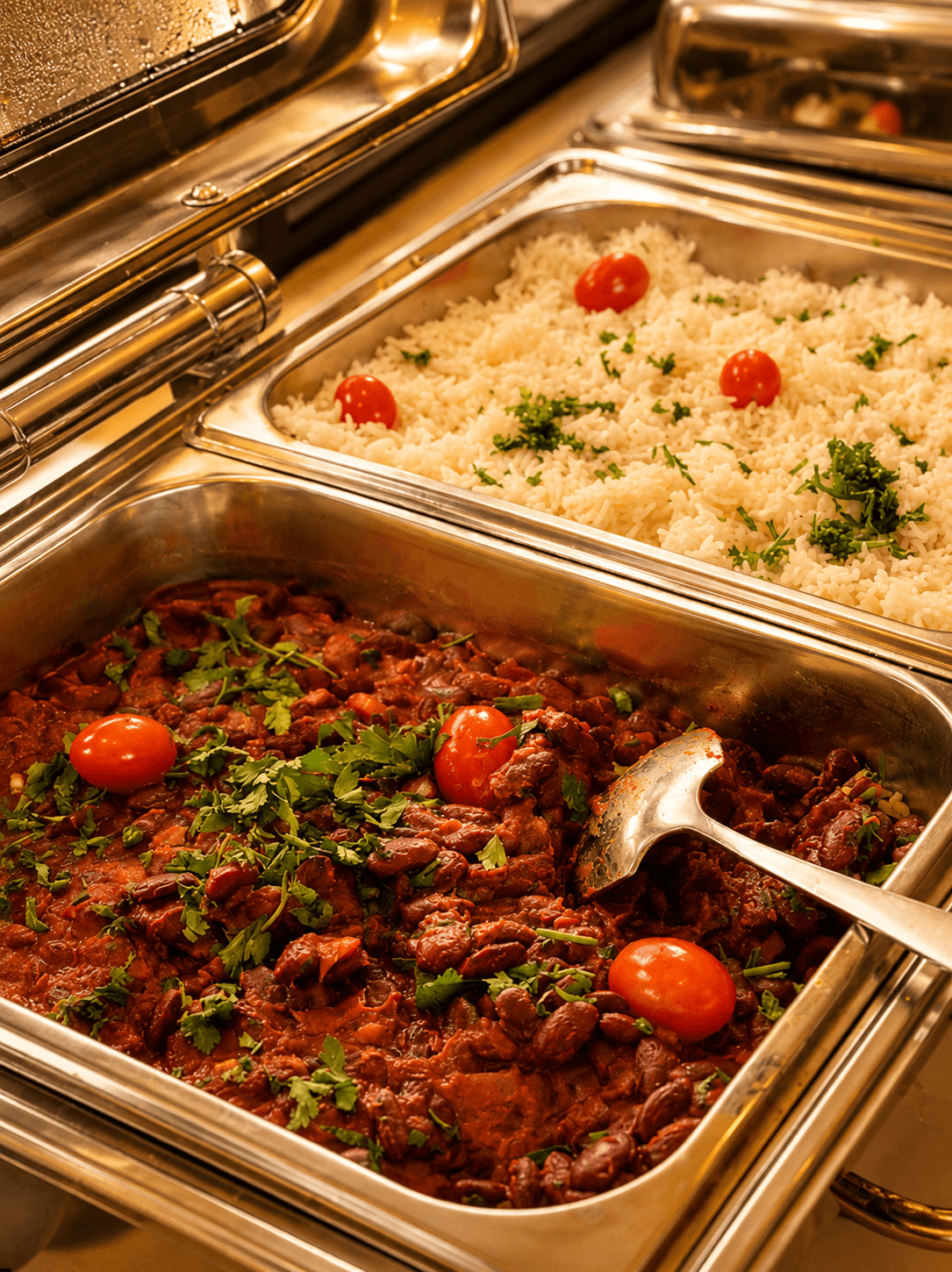 Plats chauds du buffet du Jardin d'Orient