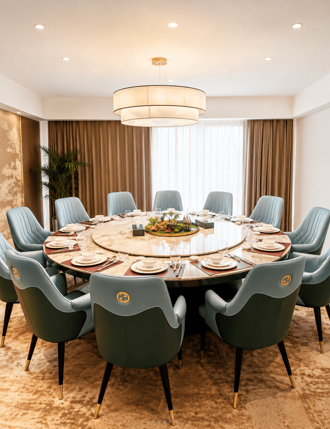 Salon privé élégant pour réceptions au Jardin d'Orient